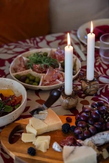 Sten lysestage Ø6 cm - Brun skovmarmor - Sagaform