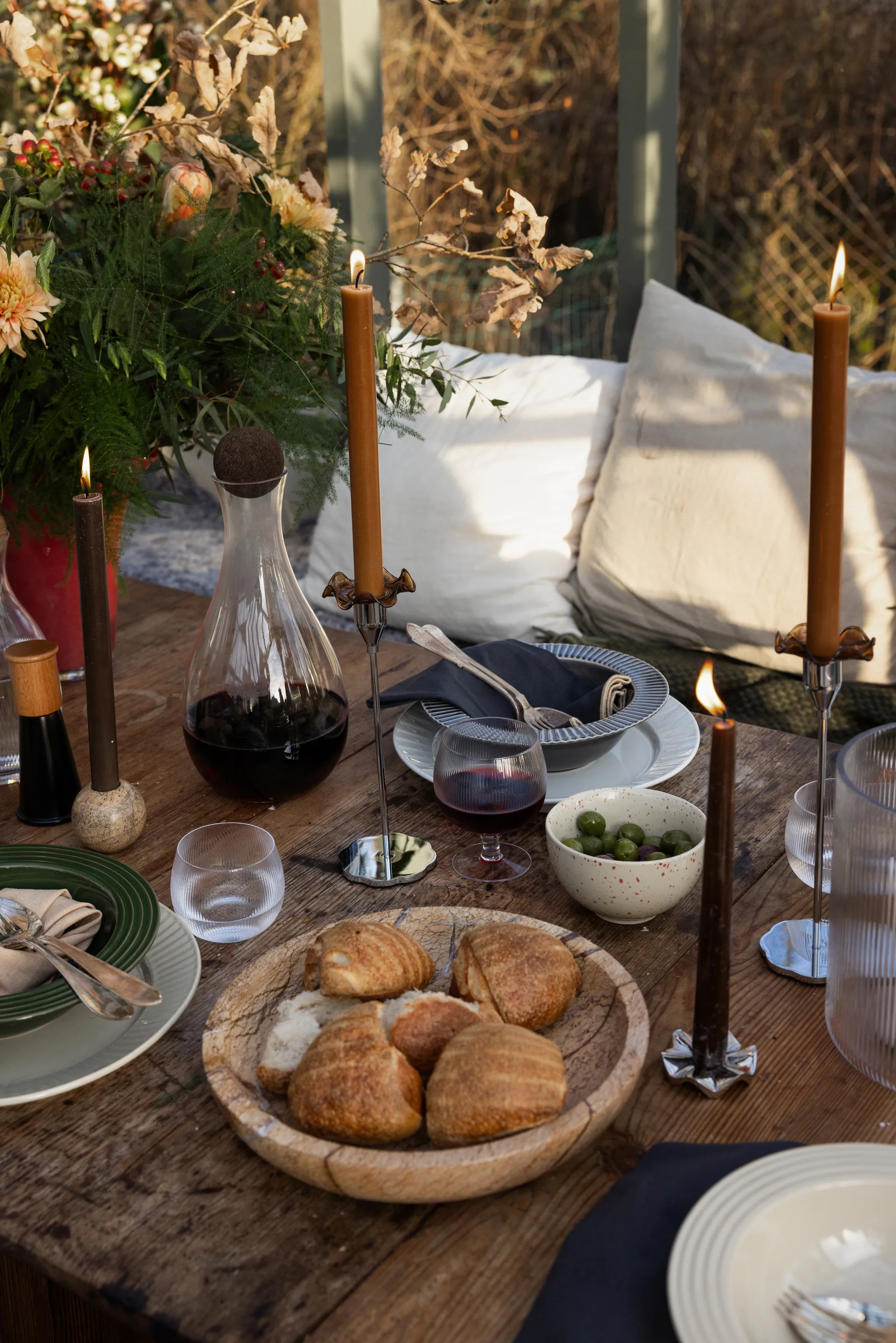 Sten skål stor Ø28 cm, Brun skovmarmor Sagaform