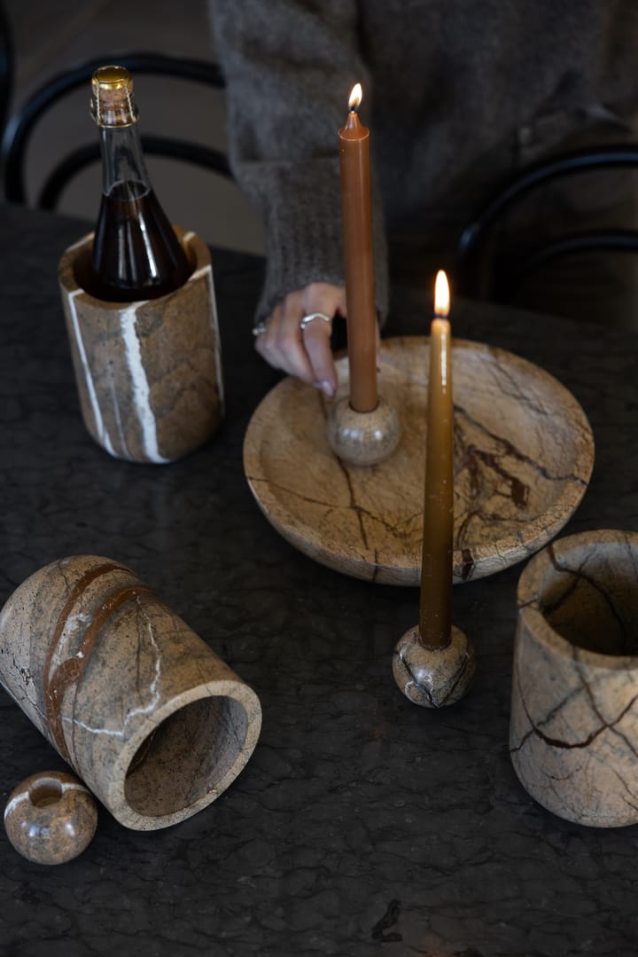 Sten skål stor Ø28 cm, Brun skovmarmor Sagaform