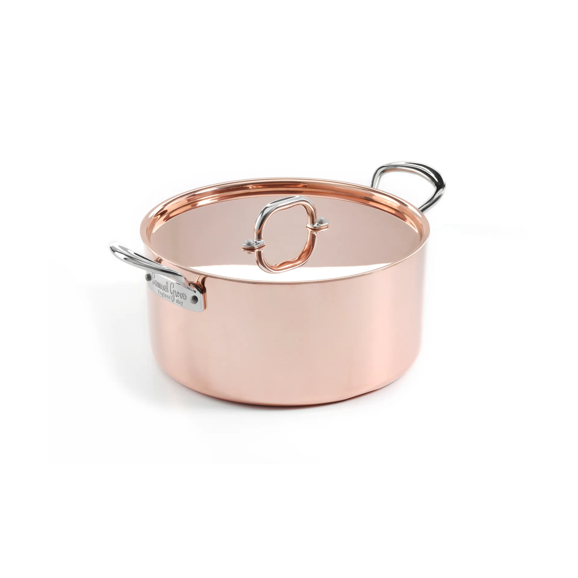 Samuel Groves gryde med låg 3 L, Kobber Samuel Groves