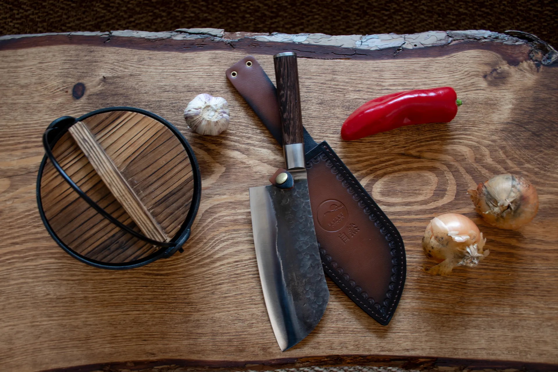 Kuro mori med saia/etui, 19,5 cm Satake