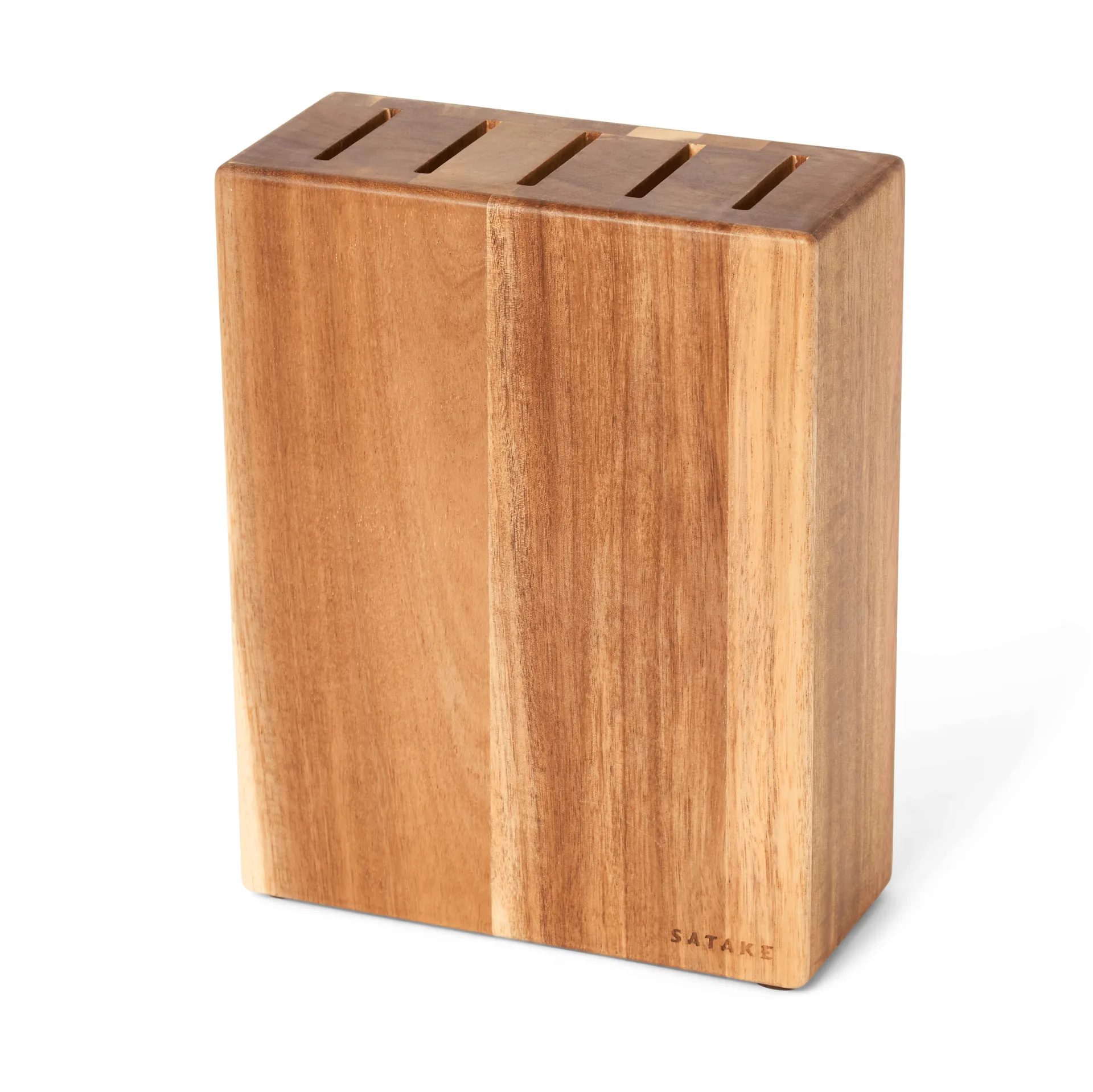 Satake knivblok, Akacietræ, 5 knive, 22,8x18x8 cm Satake