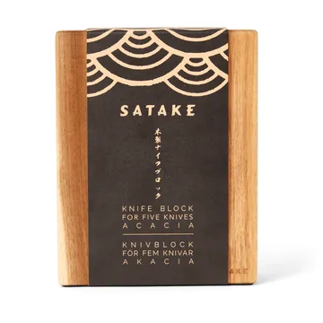 Satake knivblok - Akacietræ, 5 knive, 22,8x18x8 cm - Satake