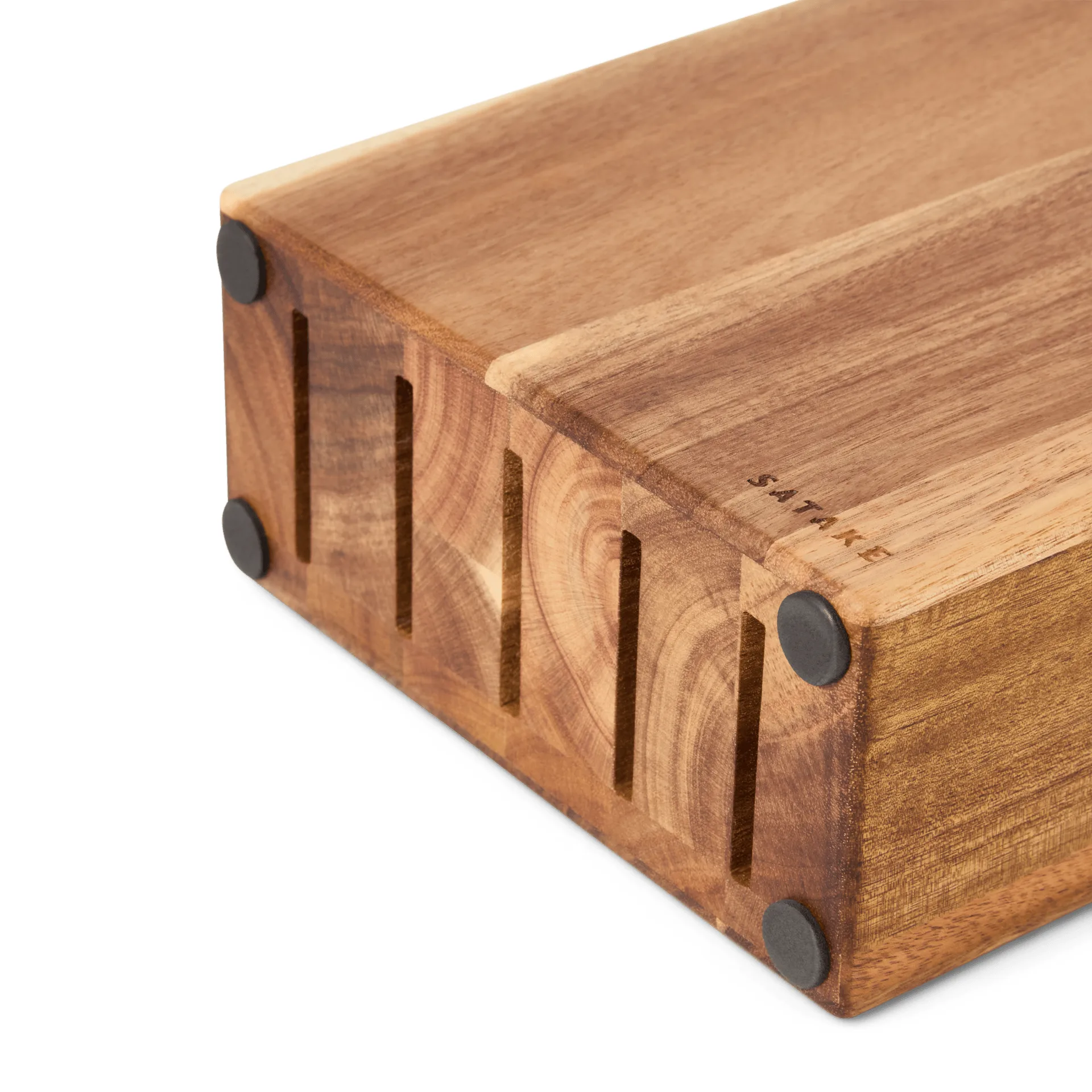 Satake knivblok, Akacietræ, 5 knive, 22,8x18x8 cm Satake