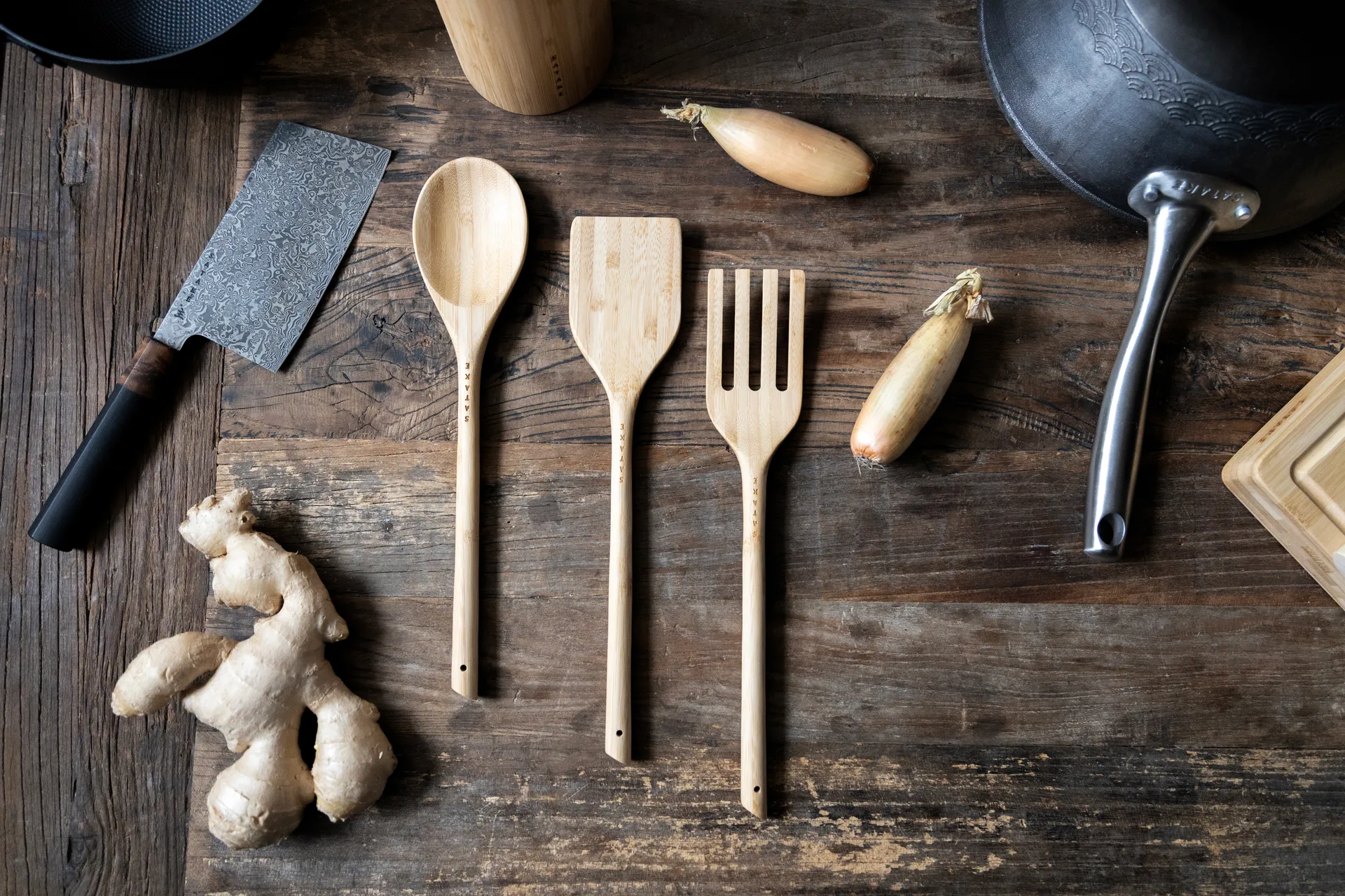 Satake redskabssæt, Bambus, 3 dele Satake