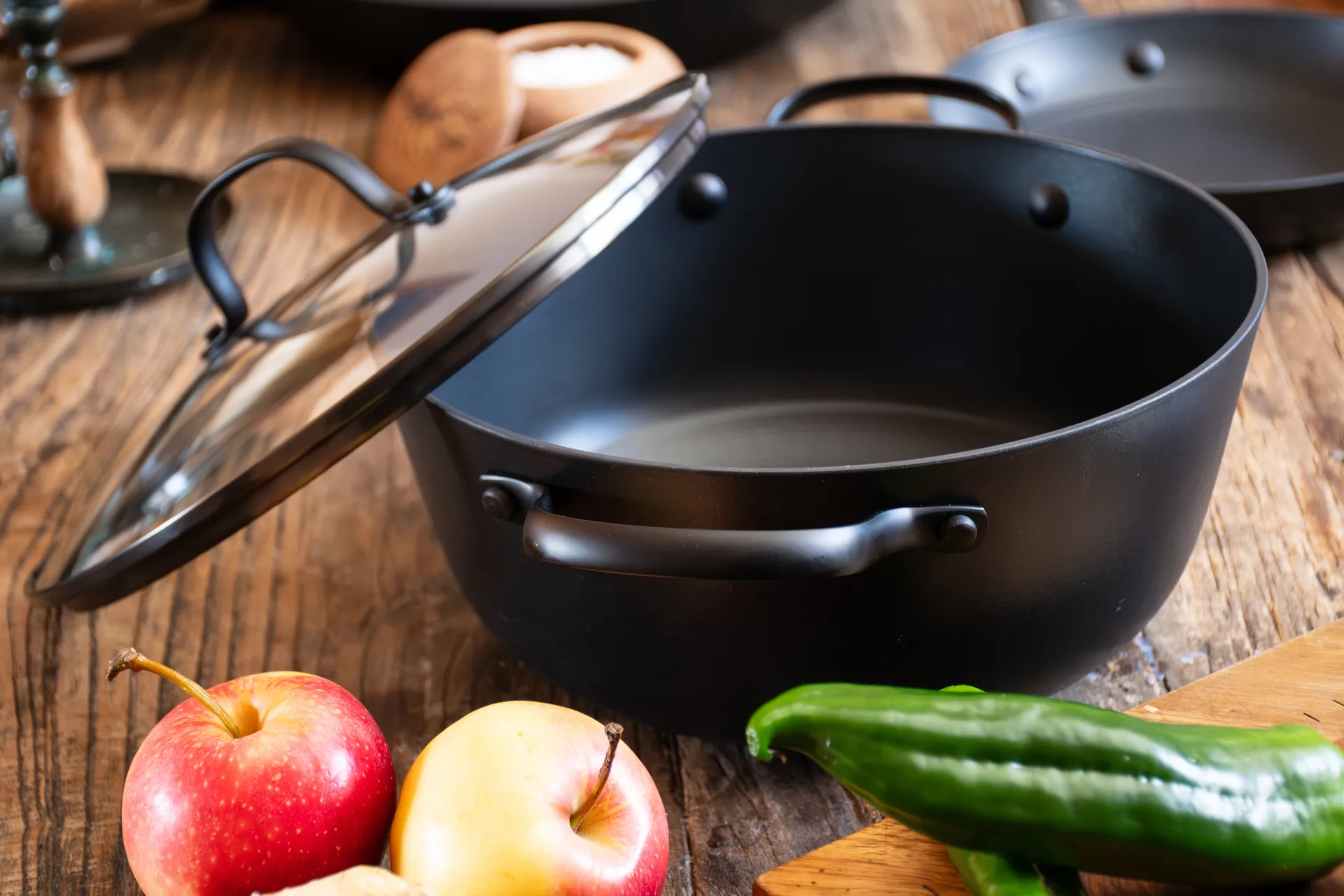 Satake sauterkasserolle med glaslåg 2 dele, 4 L Satake