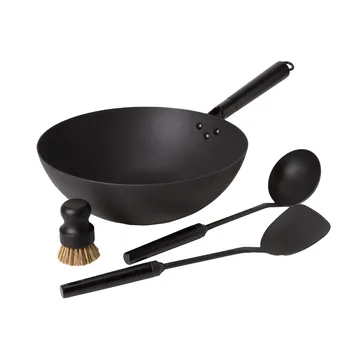 Satake wok sæt kulstål - 4 dele - Satake