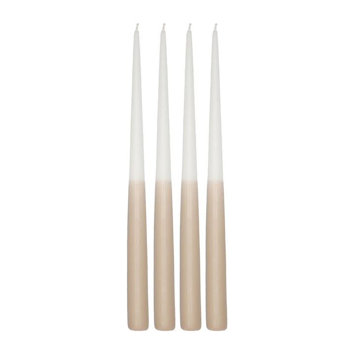 Affinity antiklys tofarvet 4-pak 32 cm - White/Sand - Scandi Essentials