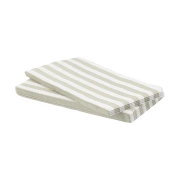 Bold Stripe papirserviet - Hvid-beige, 15‑pak, 33x40 cm - Scandi Essentials