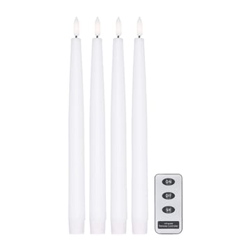 Bright LED-lys 28,5 cm 4-pak med fjernbetjening - Hvid - Scandi Essentials