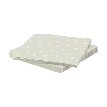 Fine dots papirserviet - Hvid-beige, 20-pak, 33x33 cm - Scandi Essentials