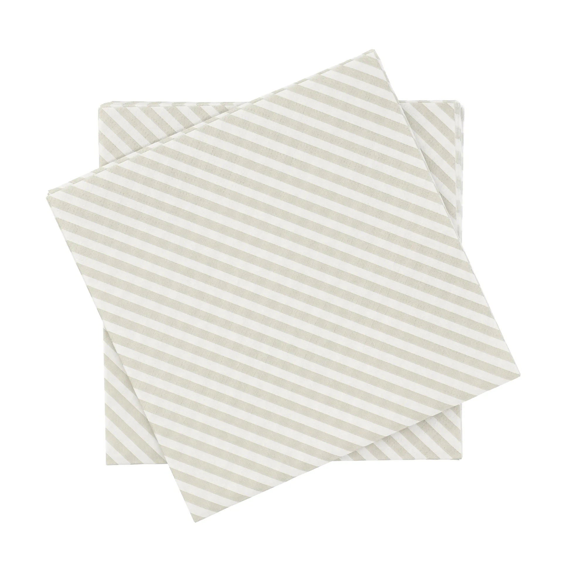 Fine stripe papirserviet, Hvid-beige, 20-pak, 33x33 cm Scandi Essentials
