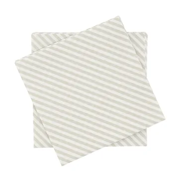 Fine stripe papirserviet - Hvid-beige, 20-pak, 33x33 cm - Scandi Essentials
