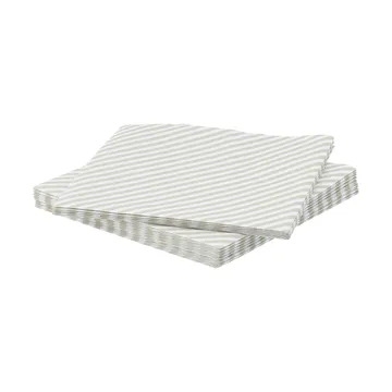 Fine stripe papirserviet - Hvid-beige, 20-pak, 33x33 cm - Scandi Essentials