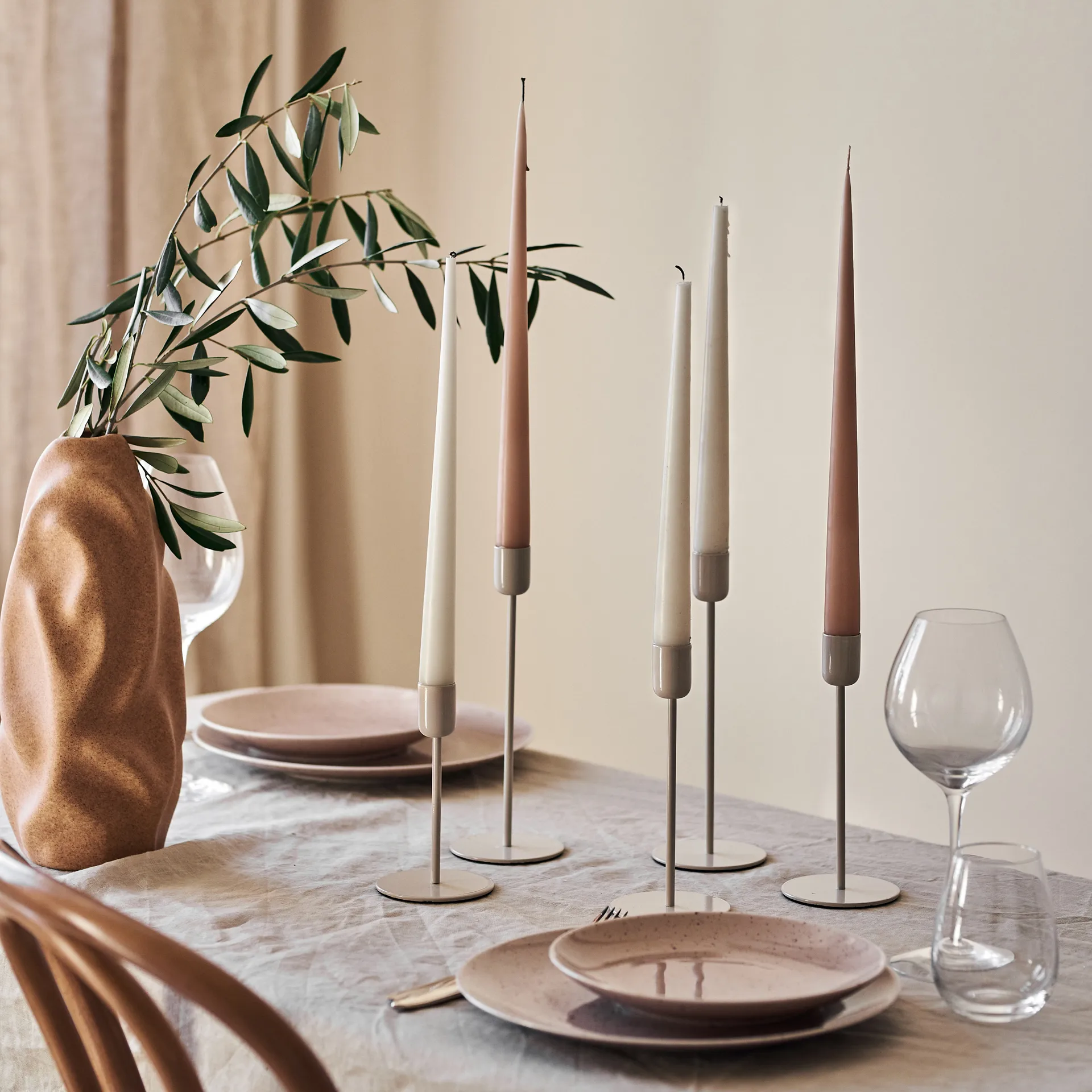Arctic lysestage 18 cm, Beige Scandi Living