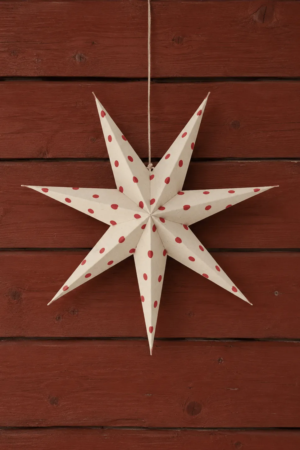 Bare adventsstjerne hvid-rødplettet, 60 cm Scandi Living