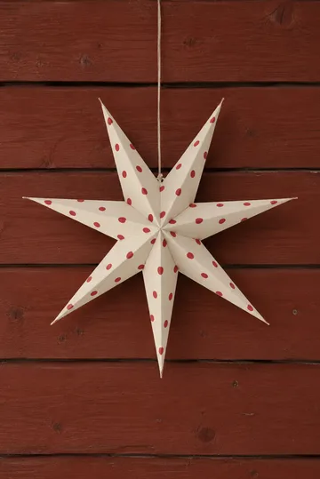 Bare adventsstjerne hvid-rødplettet - 60 cm - Scandi Living