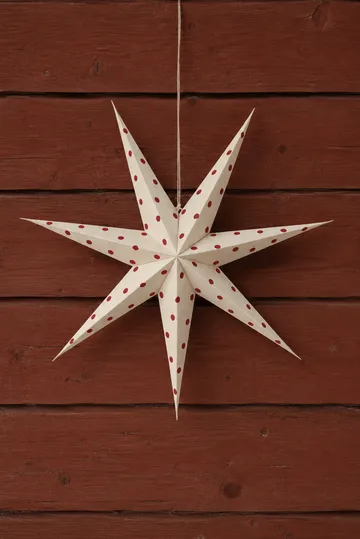 Bare adventsstjerne hvid-rødplettet - 80 cm - Scandi Living