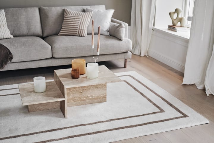 Borders uldtæppe, Hvid-beige 170x240 cm Scandi Living