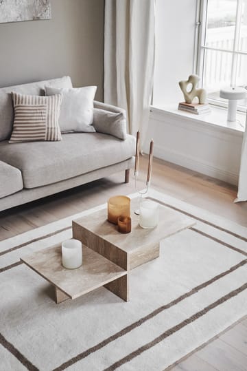 Borders uldtæppe - Hvid-beige 170x240 cm - Scandi Living