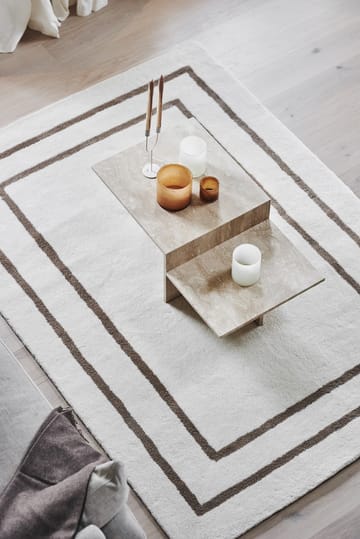 Borders uldtæppe - Hvid-beige 170x240 cm - Scandi Living