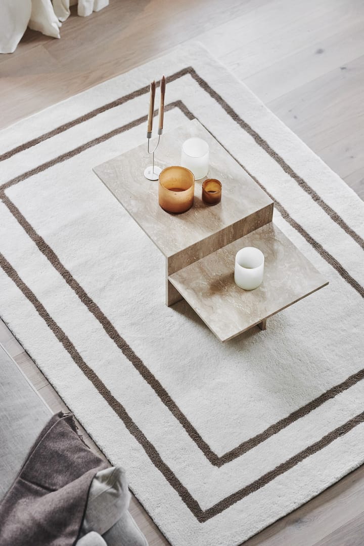 Borders uldtæppe, Hvid-beige 170x240 cm Scandi Living