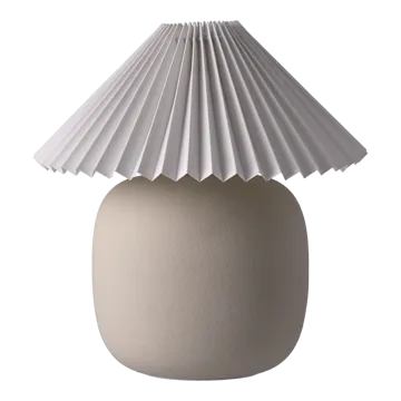Boulder bordlampe 29 cm beige-pleated white - Scandi Living