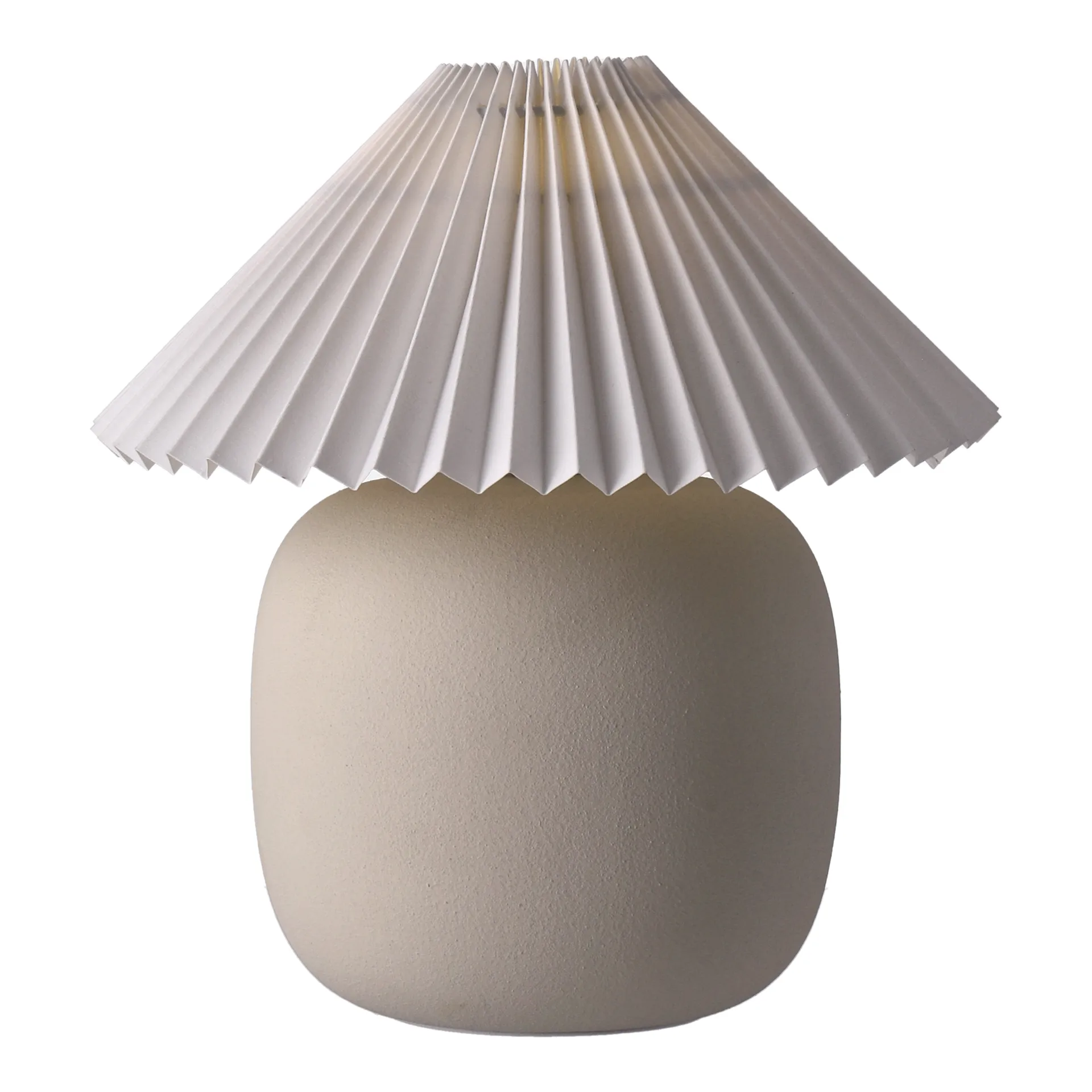 Boulder bordlampe 29 cm beige-pleated white Scandi Living