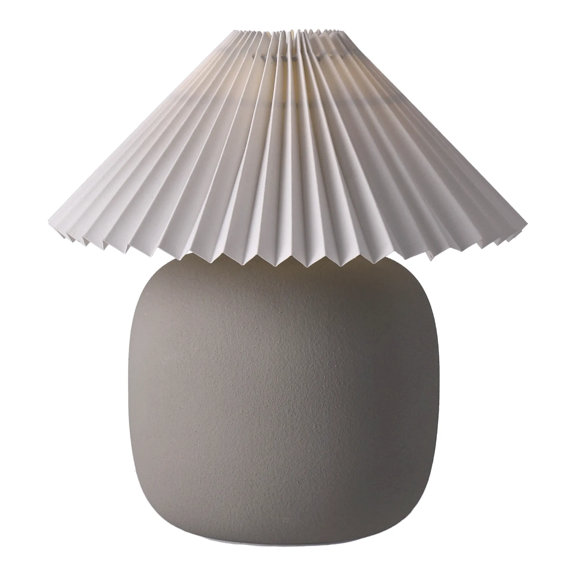 Boulder bordlampe 29 cm grey-pleated white Scandi Living