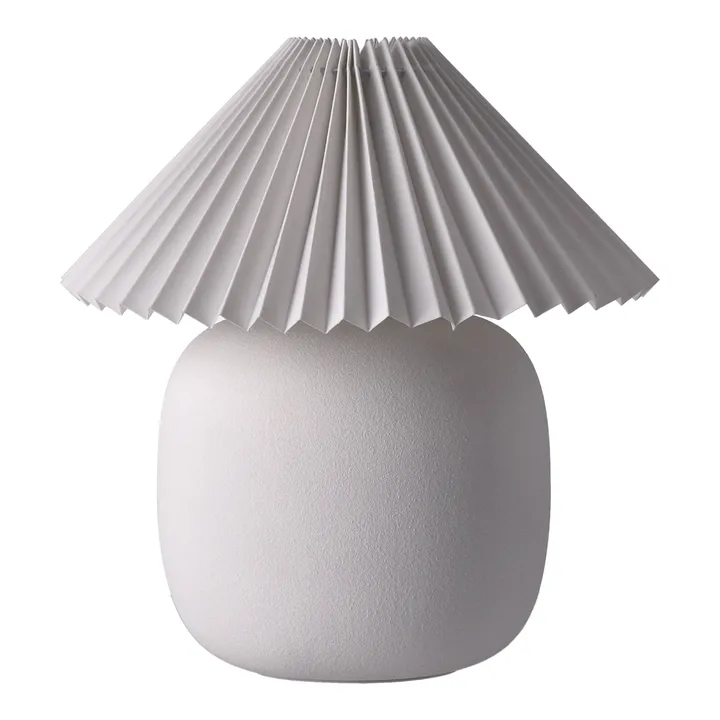 Boulder bordlampe 29 cm white-pleated white - Scandi Living