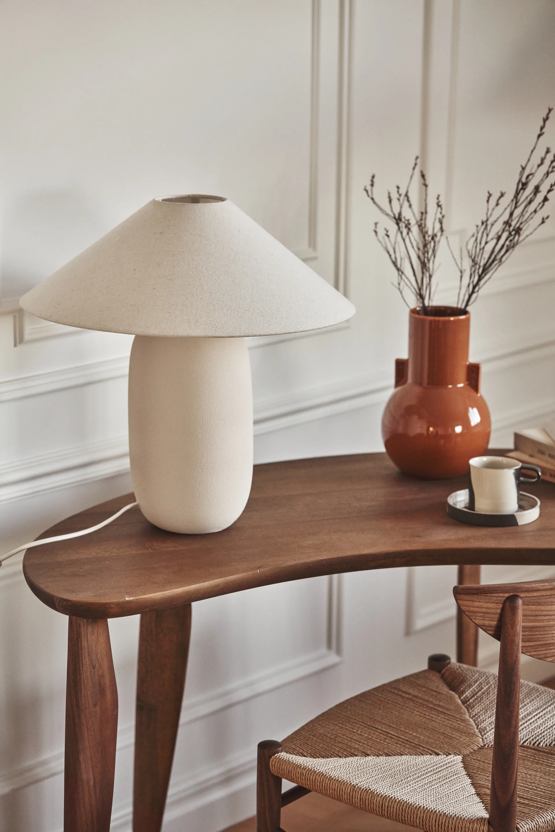 Boulder bordlampe 48 cm beige-nature Scandi Living