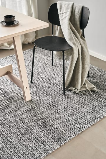 Braided uldtæppe mørkegrå  - 170x240 cm - Scandi Living