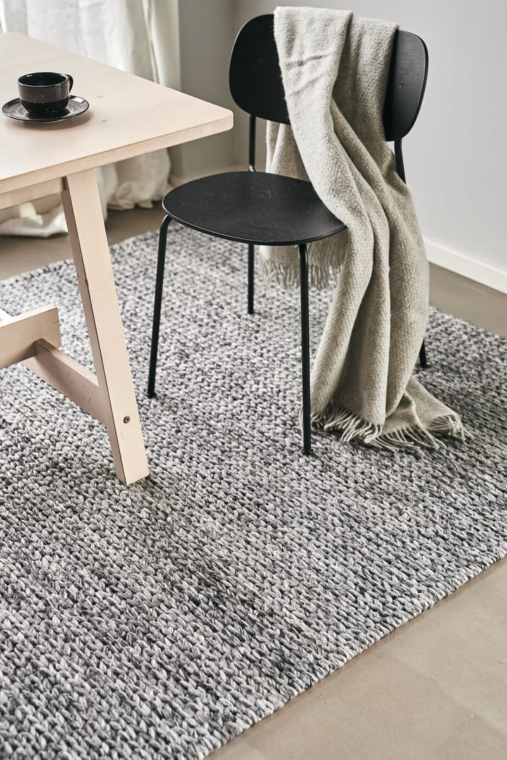 Braided uldtæppe mørkegrå , 170x240 cm Scandi Living