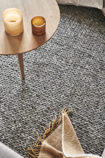 Braided uldtæppe naturgrå - 200x300 cm - Scandi Living