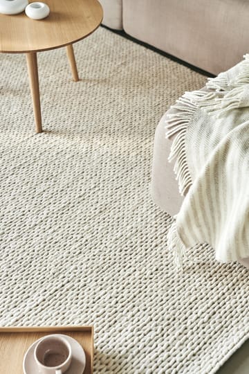 Braided uldtæppe naturhvid  - 200x300 cm - Scandi Living