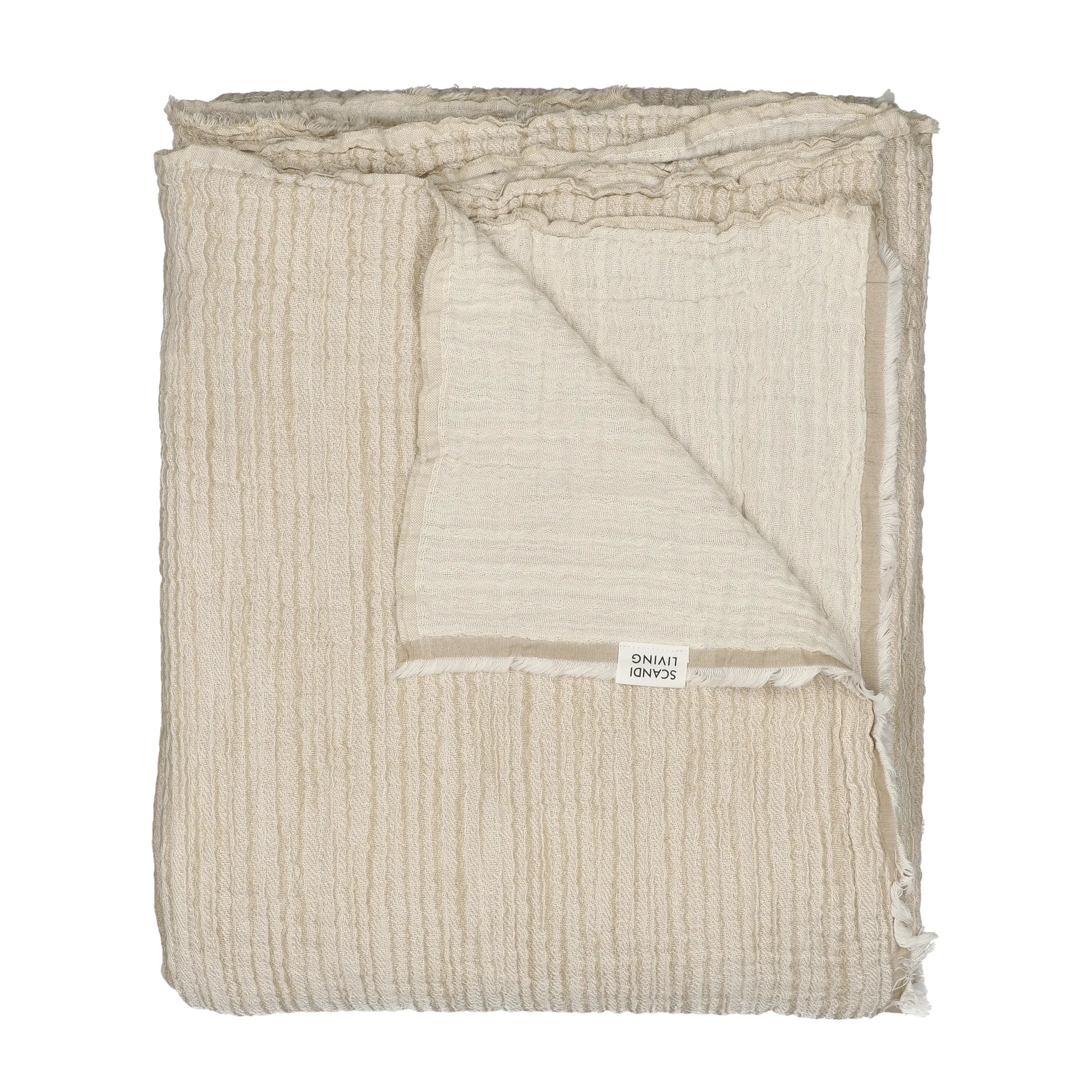 Breeze sengetæppe 260x260 cm, Beige Scandi Living