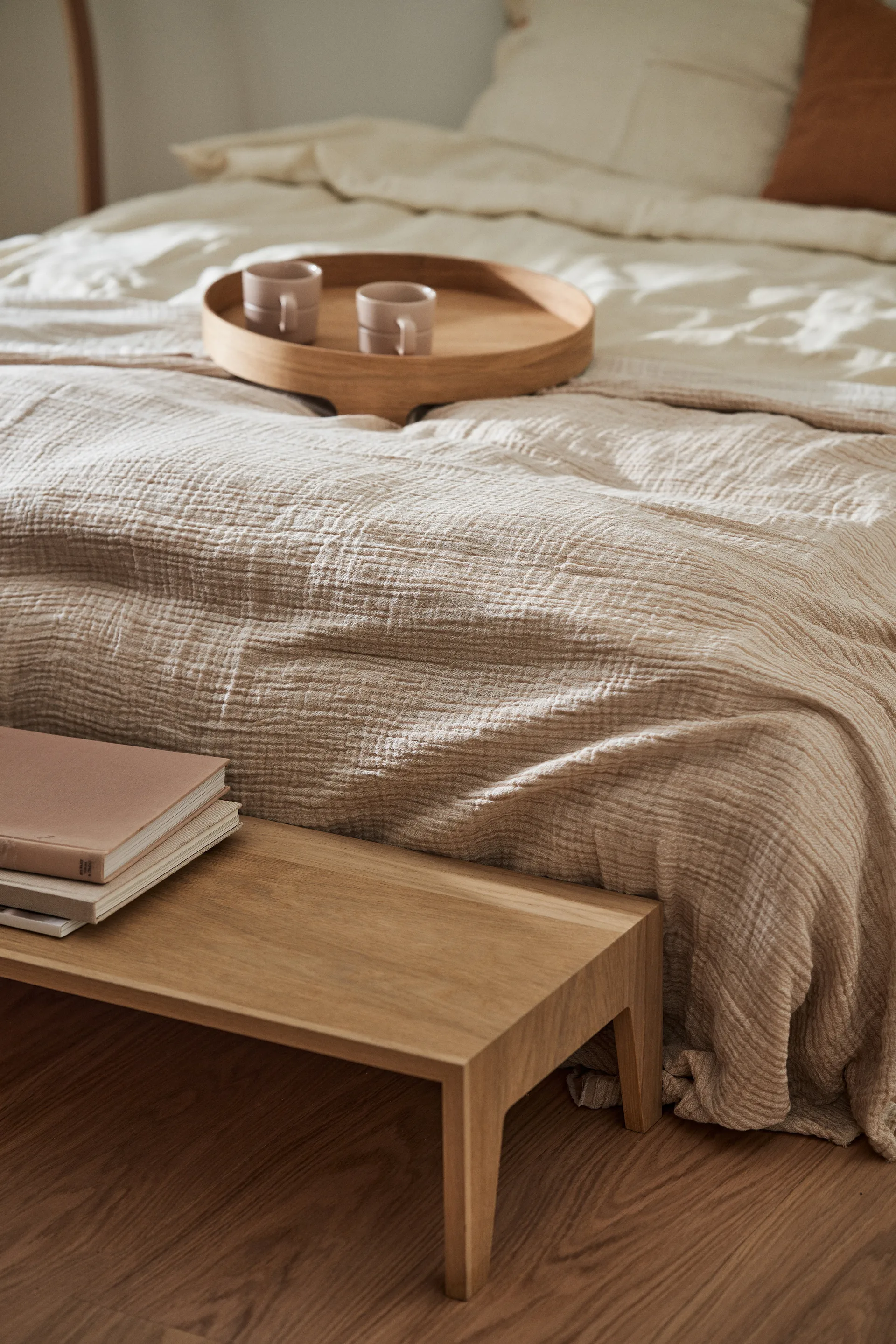 Breeze sengetæppe 260x260 cm, Beige Scandi Living