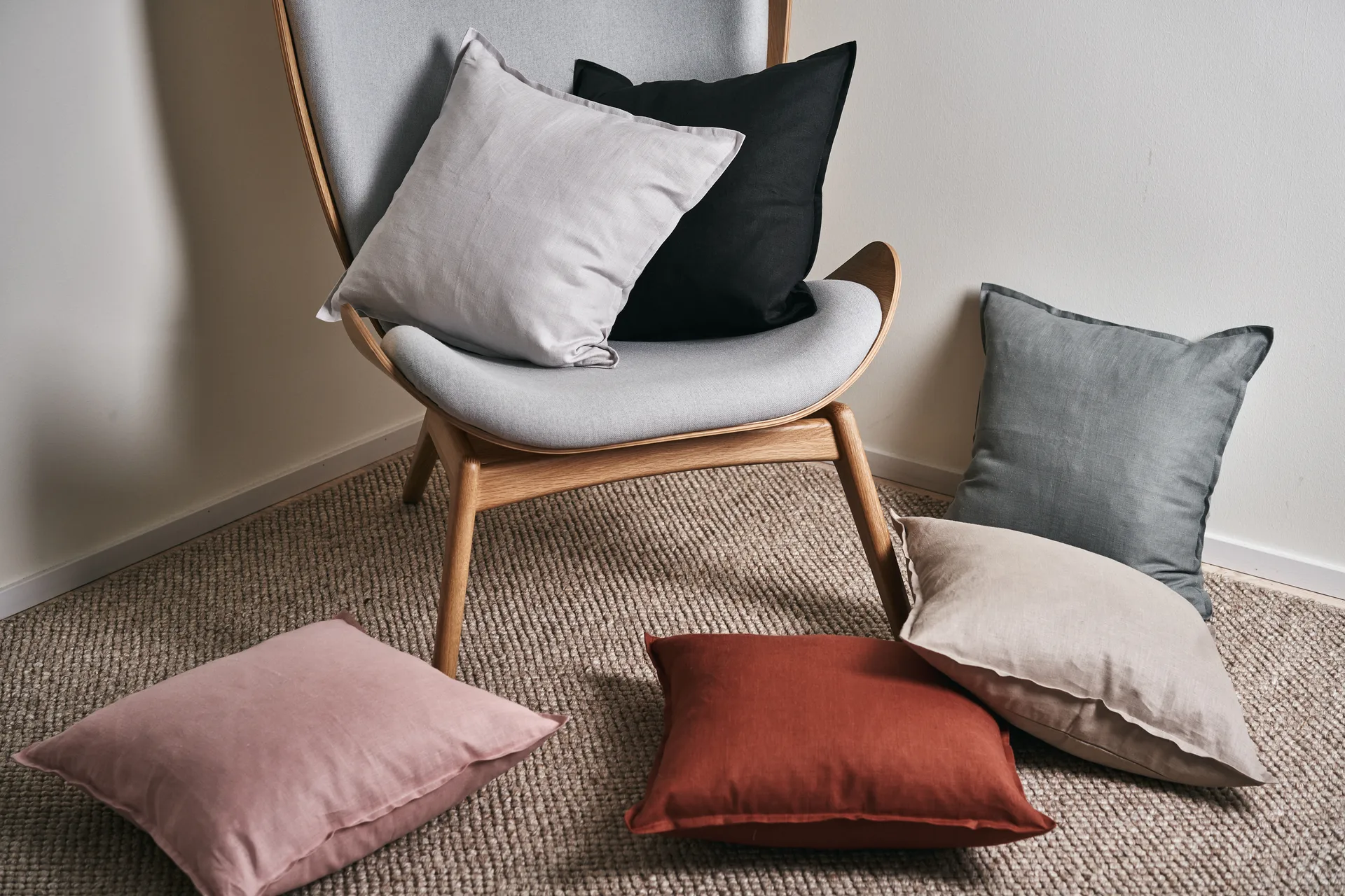 Calm pudebetræk hør 50x50 cm, Carbon Scandi Living