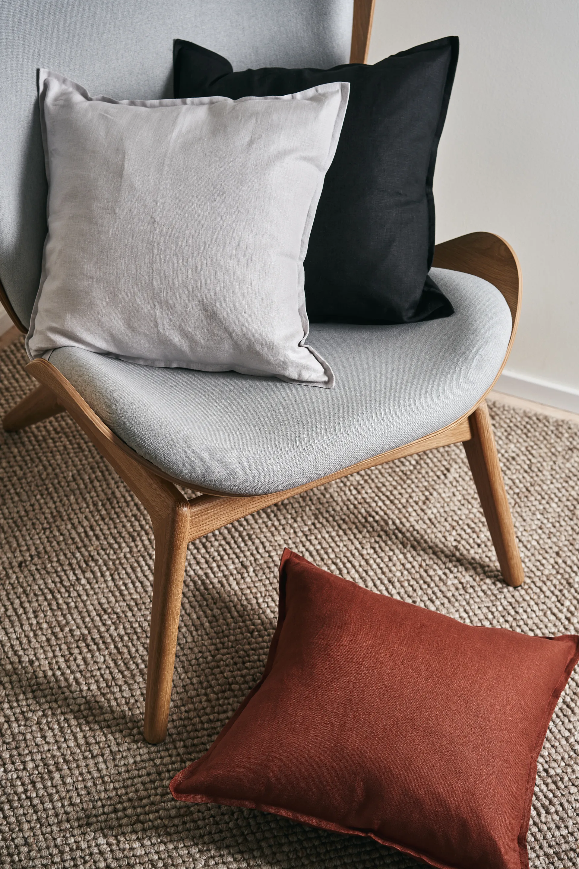 Calm pudebetræk hør 50x50 cm, Icy Grey Scandi Living