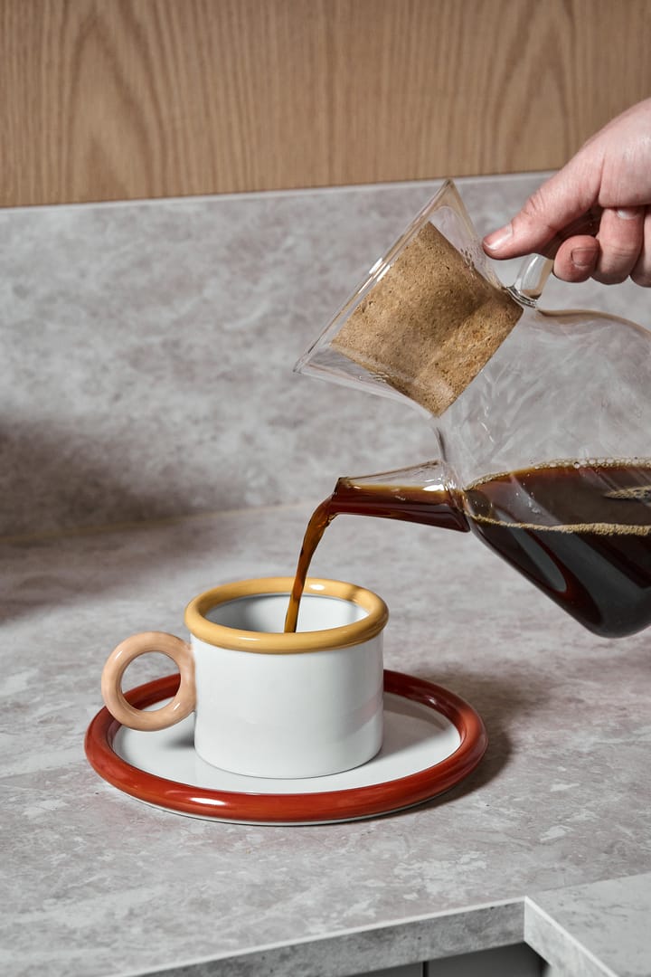 Chunky kop med underkop, Rød-gul Scandi Living