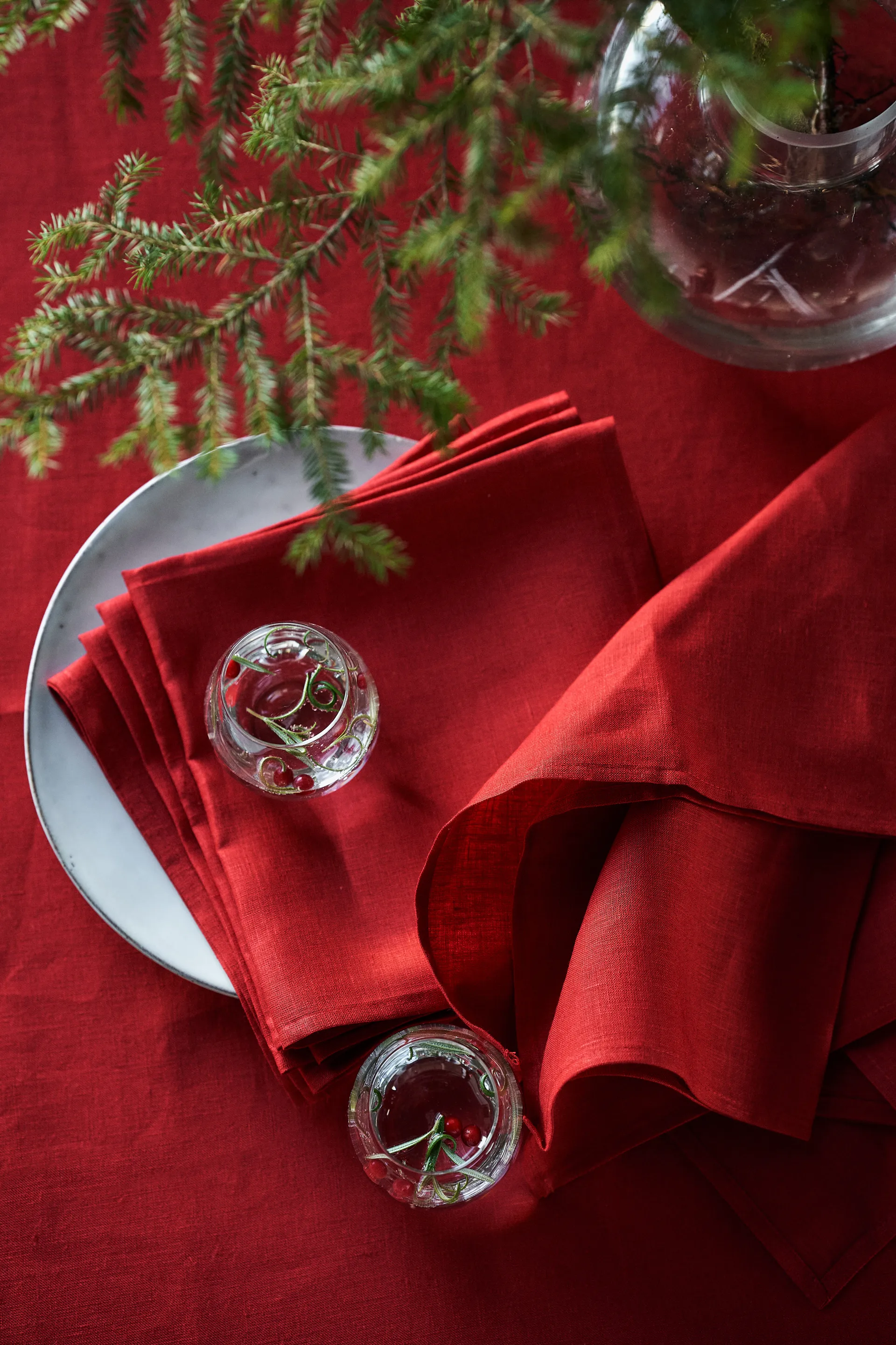 Clean servietter 45 x 45 cm 4-pak, Red Scandi Living