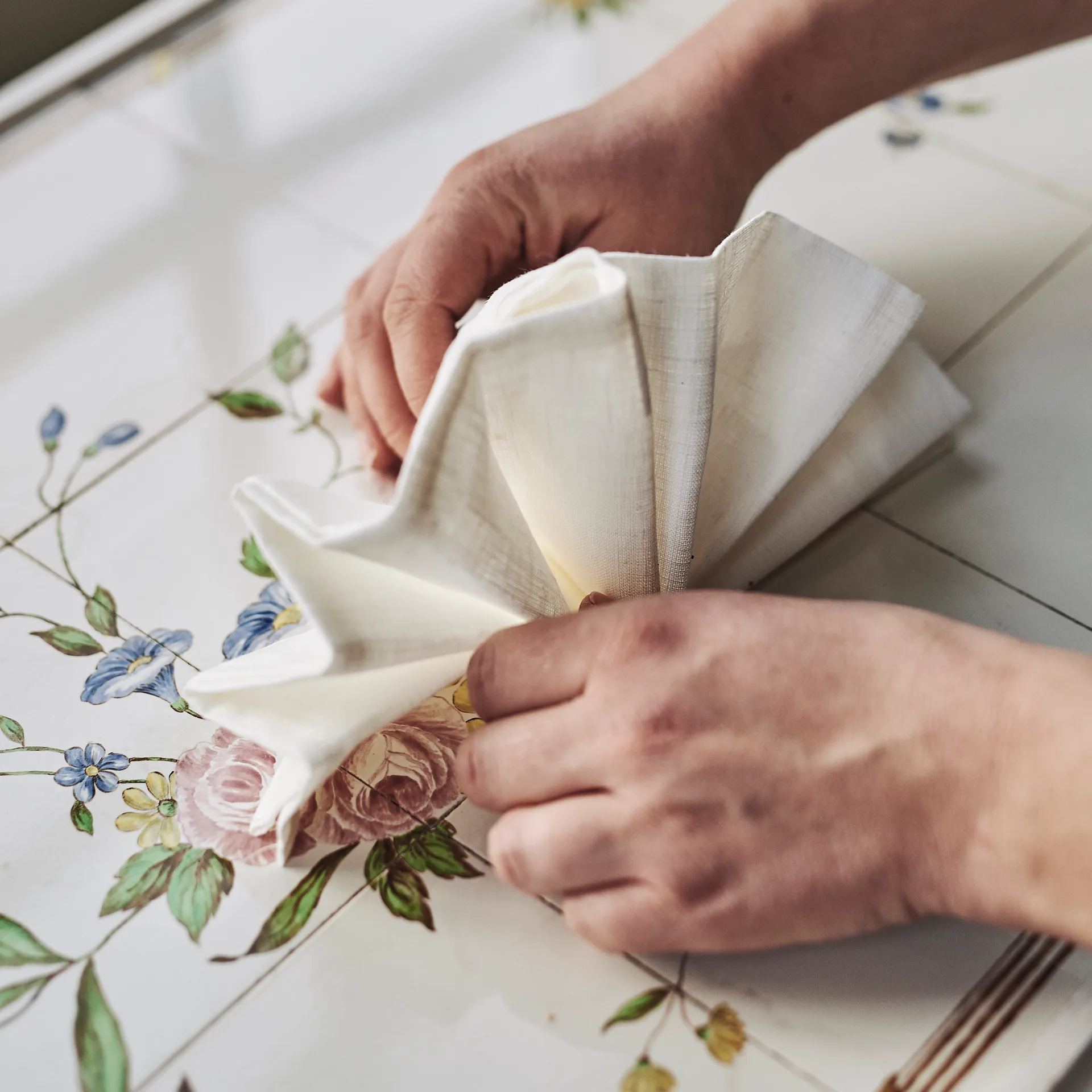 Clean servietter 45 x 45 cm 4-pak, White Scandi Living