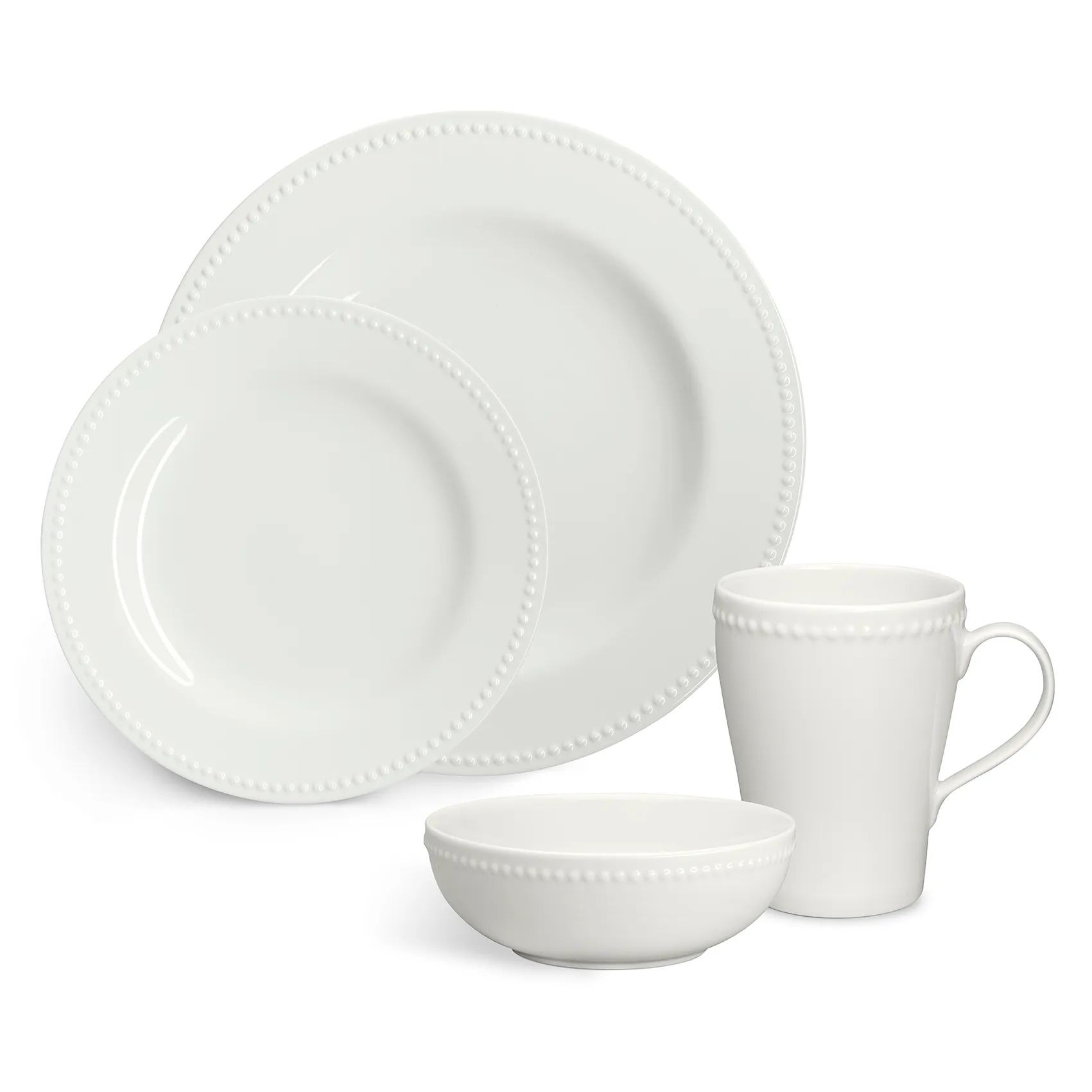 Dots krus 35 cl 4 stk., Cremehvid Scandi Living