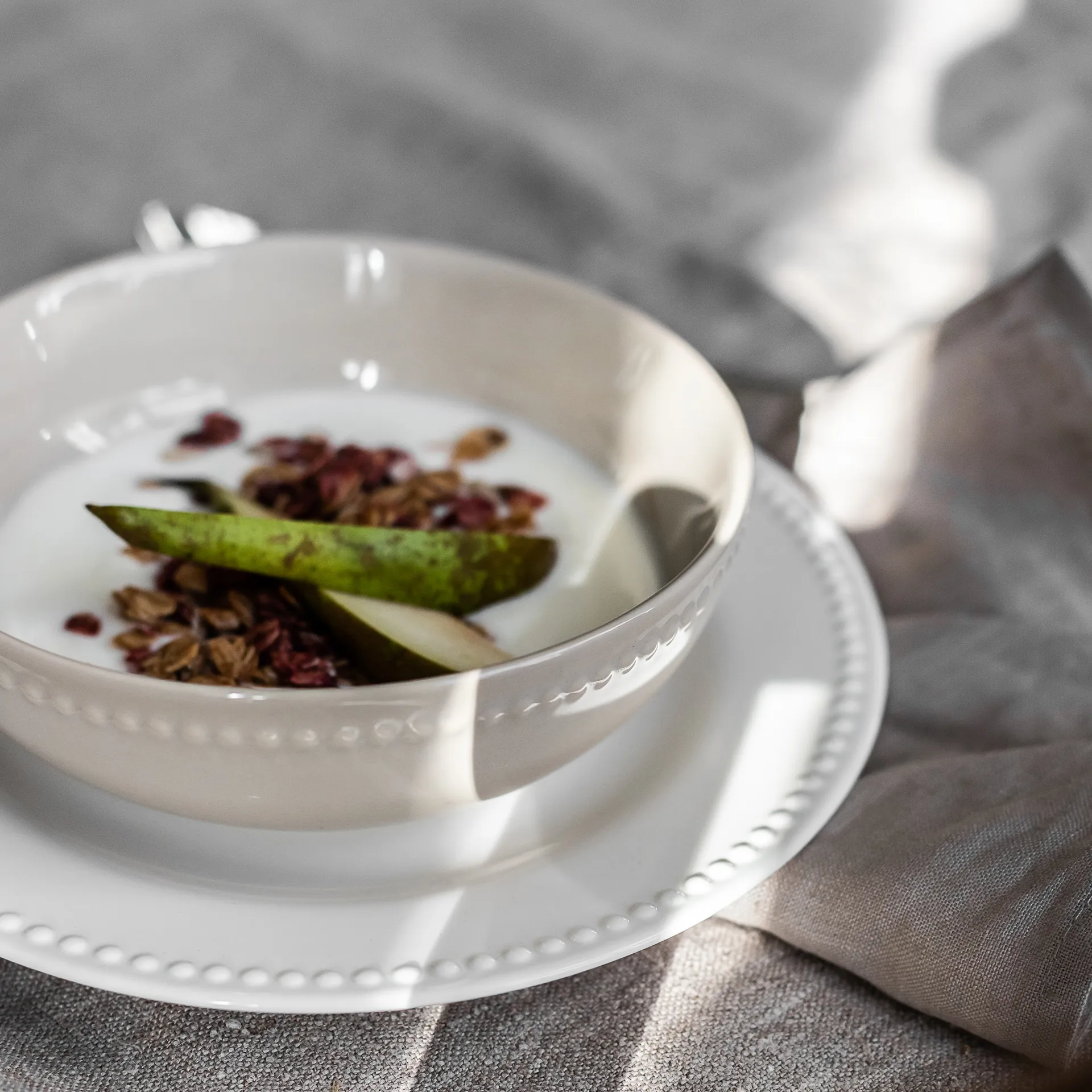 Dots lille tallerken 22 cm 4 stk., Cremehvid Scandi Living