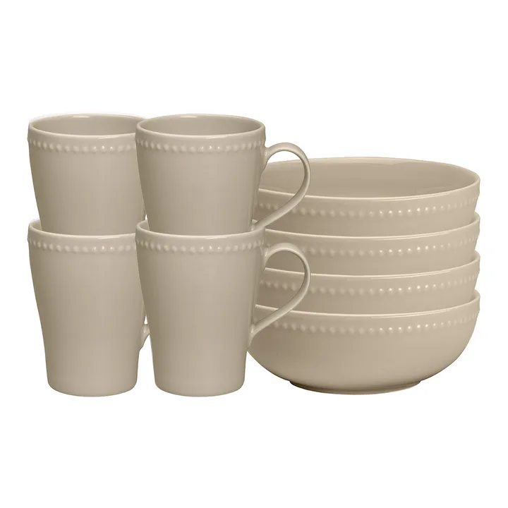 Dots morgenmadssæt, beige - Scandi Living