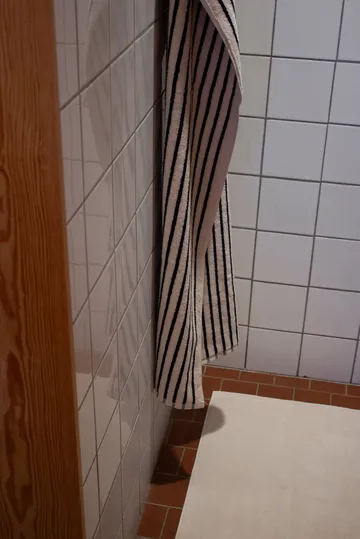 Drift badehåndklæde 100x150 cm - Hvid-sort - Scandi Living