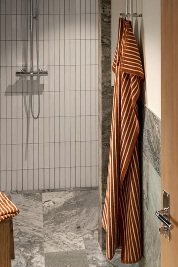 Drift badehåndklæde 70x140 cm - Brun-hvid - Scandi Living