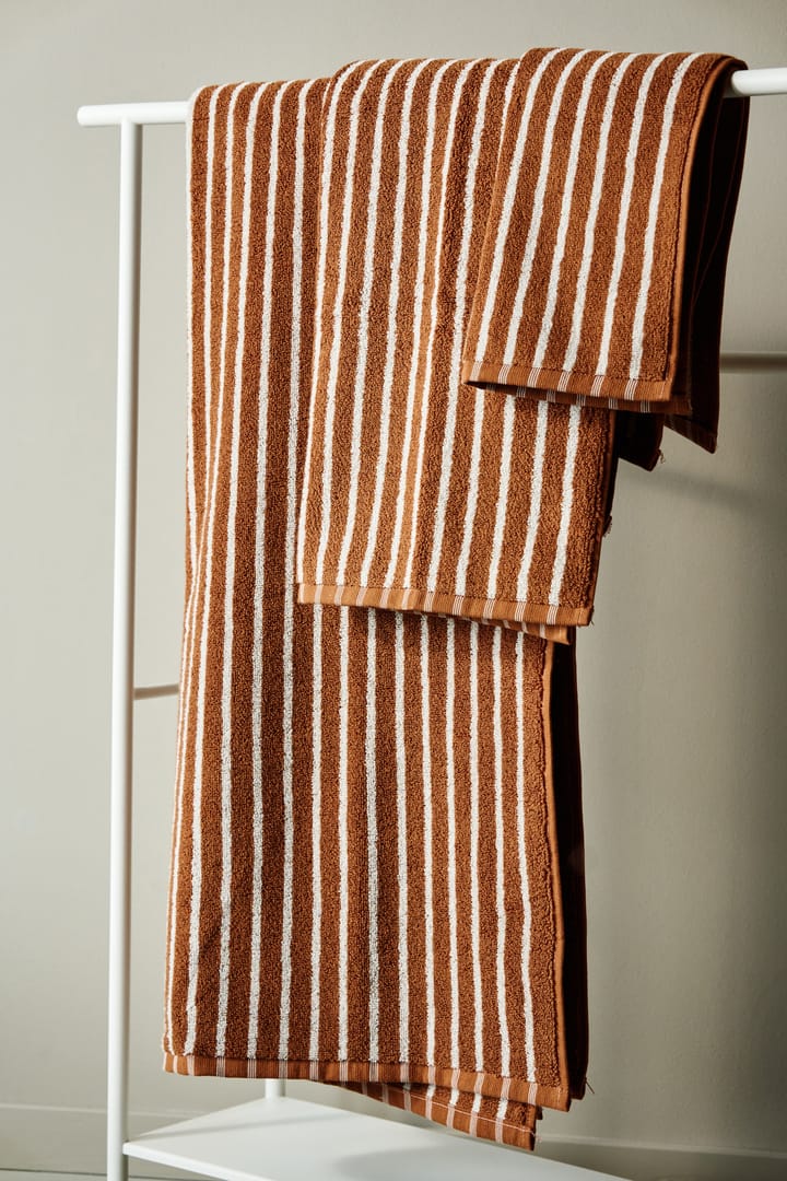 Drift badehåndklæde 70x140 cm, Brun-hvid Scandi Living