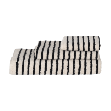 Drift badehåndklæde 70x140 cm - Hvid-sort - Scandi Living