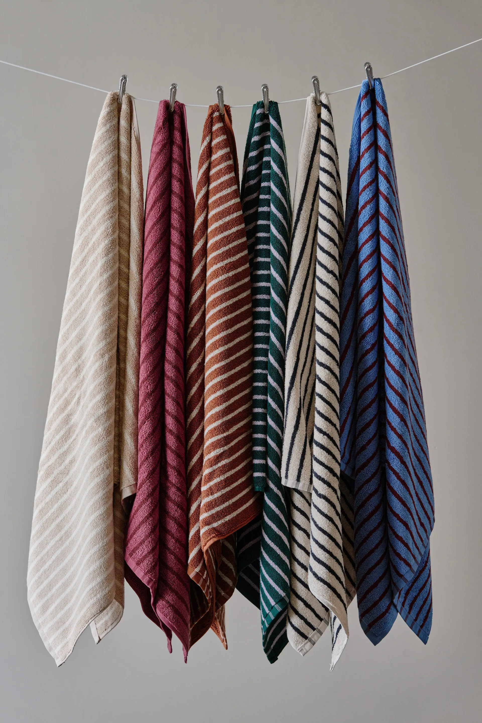 Drift badehåndklæder 100x150 cm 2-pak - Beige-hvid Scandi Living